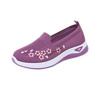 Scarpe da Ginnastica Donna Scarpe Ballerina Leggere Ricami Sneakers Passeggio Comode Slip on Sneaker Camminare Traspirante Senza Lacci Morbida Autunno Sneakers Donna Scarpe Camminata con Floreale