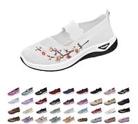 Scarpe da Ginnastica Donna Scarpe Ballerina Leggere Ricami Sneakers Passeggio Comode Slip on Sneaker Camminare Traspirante Senza Lacci Morbida Autunno Sneakers Donna Scarpe Camminata con Floreale