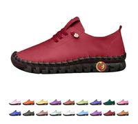Scarpe da Ginnastica Donna Uomo Ortopediche in Pelle Comode Fondo Morbido Arch Support Scarpe da Camminare Fatte A Mano Plantar Fasciitis Traspirante, Slip On Ortotico per Quotidiano Casual Outdoor