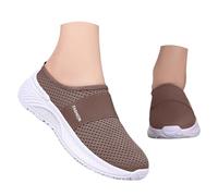 Scarpe da ginnastica estive da donna, in rete, traspiranti, comode, camminate, palestra, fitness, a mani libere, con zeppa antiscivolo, con memory foam, tinta unita, minimaliste, per tutti i giorni