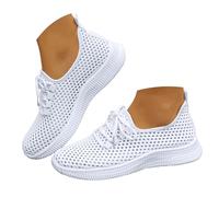 Scarpe da ginnastica estive da donna, leggere, in rete, traspiranti, memory foam, comode scarpe da ginnastica, da corsa, da strada, bianco, 37.5 EU