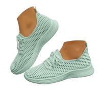 Scarpe da ginnastica estive da donna, leggere, in rete, traspiranti, memory foam, comode scarpe da ginnastica, da corsa, da strada, verde, 37.5 EU