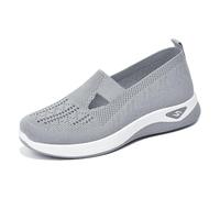 Scarpe da Ginnastica Estive da Donna, Scarpe da Passeggio Slip-On in Mesh Traspirante, Scarpe da Ginnastica con Cuscino d'Aria Sandali Morbidi e Comodi Scarpe Sportive per Allenamento (43,Grau)