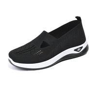 Scarpe da Ginnastica Estive da Donna, Scarpe da Passeggio Slip-On in Mesh Traspirante, Scarpe da Ginnastica con Cuscino d'Aria Sandali Morbidi e Comodi Scarpe Sportive per Allenamento (43,Schwarz)