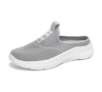Scarpe da Ginnastica estive da Uomo in Mesh Traspirante Slip-on, Scarpe Casual per Camminare, Yoga, Spiaggia, Palestra, con Suola Antiscivolo, comode Mocassini con Tacco Medio. (Light Gray, 41) #