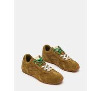 Scarpe da ginnastica in pelle scamosciata, doppi lacci, ASIEL Verde 39