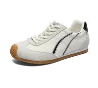Scarpe da Ginnastica in Rete da Donna alla Moda - Sneakers Oxford Traspiranti Leggere con Lacci Casual, Primavera-Autunno, con Tendenza Abbinata ai Colori, Scarpe Basse Versatili,White-38