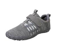 Scarpe da ginnastica in rete per ragazzi e ragazze, senza cinturino in pizzo, antiscivolo, per bambini, traspiranti, per scuola, atletica, con plateau, vestibilità larga, leggere, Cenere Chiaro, 31 EU