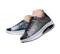 Scarpe da ginnastica leggere, bianche, alla moda, bohémien, ricamate, con perline, punta aperta, per spiaggia, passeggiate, casual, comode, espadrillas per tutti i giorni e per l'estate, Nero , 37 EU