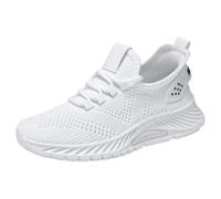 Scarpe da ginnastica leggere da donna, ultra comode, traspiranti, leggere, ammortizzanti, morbide, per il fitness, da jogging, da tennis, da trekking, bianco, 38