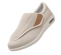 Scarpe da Ginnastica Leggere e Regolabili,Scarpe da Uomo adattive Antiscivolo ad Ampia Larghezza per Il Comfort dei diabetici con Regolazione.Beige,41
