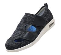 Scarpe da Ginnastica Leggere e Regolabili,Scarpe da Uomo adattive Antiscivolo ad Ampia Larghezza per Il Comfort dei diabetici con Regolazione.Black Gray,43