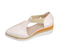 Scarpe da ginnastica leggere, traspiranti, eleganti Dirndl, in memory foam, per attività all'aria aperta, per il fitness, leggeri, bianco, 38 EU