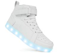 Scarpe da Ginnastica Luminose con Luci per Bambino per Adulti Scarpe da Ragazzi Ragazze Ricarica USB LED Illuminati Scarpe Lampeggianti Alte Xmas (C-White,45)