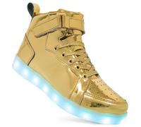 Scarpe da Ginnastica Luminose con Luci per Bambino per Adulti Scarpe da Ragazzi Ragazze Ricarica USB LED Illuminati Scarpe Lampeggianti Alte Xmas (B-Gold,40)