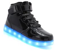 Scarpe da Ginnastica Luminose con Luci per Bambino per Adulti Scarpe da Ragazzi Ragazze Ricarica USB LED Illuminati Scarpe Lampeggianti Alte Xmas (B-Black,38)