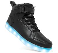 Scarpe da Ginnastica Luminose con Luci per Bambino per Adulti Scarpe da Ragazzi Ragazze Ricarica USB LED Illuminati Scarpe Lampeggianti Alte Xmas (C-Black,39)