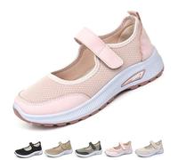 Scarpe da ginnastica Mary Jane da donna, in rete, traspiranti, casual, senza lacci, da donna, estive, leggere, comode, larghe, rosa, 39 EU
