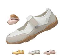 Scarpe da ginnastica Mary Jane da donna, traspiranti, casual, senza lacci, leggere, patchwork, alla moda, bianco, 38 EU