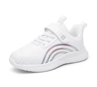 Scarpe da Ginnastica Moda Bambine con Allacciatura e Tomaia in Rete Ideali per Corsa e Utilizzo Quotidiano Comode e Stilose (White, 30 Little Child)