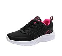 Scarpe da ginnastica nere con zeppa da donna, scarpe da corsa atletiche in rete traspirante, scarpe da passeggio con suola morbida e spessa, scarpe da ginnastica antiscivolo basse, vestibilità ampia