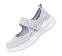 Scarpe da ginnastica ortopediche da donna, comode, per il tempo libero, traspiranti, impermeabili, leggere, in tessuto bianco, misure 35-42, per l'estate e la vita quotidiana, Colore cenere chiaro, 35