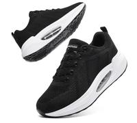 Scarpe da ginnastica ortopediche da donna, con cuscinetto d'aria, leggere, traspiranti, da corsa, con suola a rocker antiscivolo, scarpe sportive da donna, Bianco e nero, 39 EU
