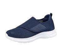 Scarpe da ginnastica ortopediche da uomo, comode, in rete, traspiranti, leggere, con gancio regolabile e cinturino ad anello per l'uso quotidiano per il tempo libero, Blu, 42 EU