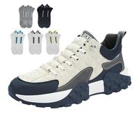 Scarpe da ginnastica ortopediche da uomo, comode, senza lacci, per alleviare il dolore ai piedi, perfette per camminare, bianco, 40 2/3 EU