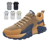 Scarpe da ginnastica ortopediche da uomo, comode, senza lacci, per alleviare il dolore ai piedi, perfette per camminare, Nero , 44 EU