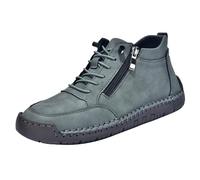 Scarpe da ginnastica ortopediche da uomo con lacci e supporto per arco plantare, stivali in pelle con cerniera laterale, unisex, vestibilità larga, scarpe alte di grandi dimensioni, scarpe da trekking