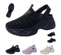 Scarpe da ginnastica ortopediche traspiranti e antiscivolo, sandali ortopedici slip-on leggeri con piattaforma antiscivolo pantofole suola morbida, Nero , 44 EU