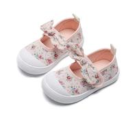 Scarpe da Ginnastica per Bambine morbide Traspiranti Leggere comode con Design Fiocco Floreale Adatte dai dodici ai Tre Anni e (26 Toddler)