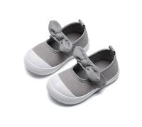 Scarpe da Ginnastica per Bambine morbide Traspiranti Leggere comode con Design Fiocco Floreale Adatte dai dodici ai Tre Anni e (Grey, 25 Toddler)