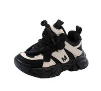 Scarpe da ginnastica per bambini, alla moda, per bambini, invernali, impermeabili, piatte e calde, comode scarpe sportive 29, Nero , 25 EU