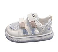 Scarpe da ginnastica per bambini, con design traforato, antiscivolo, morbide e traspiranti, per bambini, bianco, 30 EU