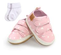 Scarpe da Ginnastica per Bambini da Bambina Scarpe da Bambino Scarpe da Passeggio per Primi Passi in Pelle PU Scarpe da Ginnastica Antiscivolo per Neonati da 12 a 18 Mesi con calzino
