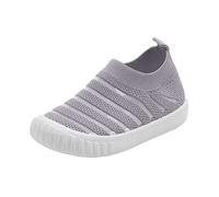 Scarpe da ginnastica per bambini e bambini, scarpe sportive per bambini, traspiranti, leggere, slip-on, scarpe da ginnastica per bambini, scarpe da ginnastica per bambini, grigio., 30 EU