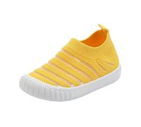 Scarpe da ginnastica per bambini e bambini, scarpe sportive per bambini, traspiranti, leggere, slip-on, scarpe da ginnastica per bambini, scarpe da ginnastica per bambini, giallo., 30 EU