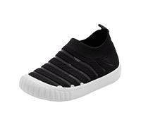 Scarpe da ginnastica per bambini e bambini, scarpe sportive per bambini, traspiranti, leggere, slip-on, scarpe da ginnastica per bambini, scarpe da ginnastica per bambini, Nero , 32 EU