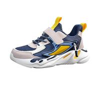 Scarpe da ginnastica per bambini e ragazzo: scarpe sportive traspiranti, leggere, antiscivolo, comode, da basket, comode da camminare, classiche, Blu, 34 EU