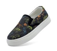 Scarpe da ginnastica per bambini ragazzi scarpe di tela ragazzi ragazze imparare a camminare dinosauro stampa gomma laziana scarpe elastiche per bambini età 1 14 comode scarpe per bambini, 01 nero, 37