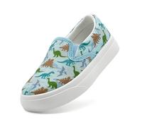 Scarpe da ginnastica per bambini ragazzi scarpe di tela ragazzi ragazze imparare a camminare dinosauro stampa gomma laziana scarpe elastiche per bambini età 1 14 comode scarpe per bambini, Blu (02