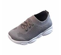 Scarpe da ginnastica per bambini, scarpe sportive per bambini, traspiranti, piatte antiscivolo, per il fitness, per la corsa sulla strada, per bambini, grigio., 28 EU