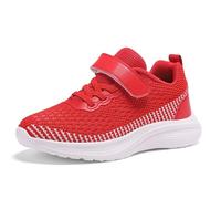 Scarpe da ginnastica per ragazze, scarpe sportive per bambini, leggere, traspiranti, in rete, per attività all'aria aperta, in , antiscivolo, per bambini, per il tempo libero, da jogging, F01 rosso
