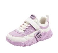 Scarpe da ginnastica per ragazze, tutte le stagioni, suola piatta, suola spessa, antiscivolo, leggere, con lacci, in tinta unita, comode, casual, scarpe sportive, 02 viola., 34 EU