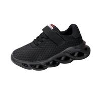 Scarpe da ginnastica per ragazzi, facili da allacciare, in rete, sportive, per interni ed esterni, da corsa, scarpe da ginnastica, Nero , 40 2/3 EU