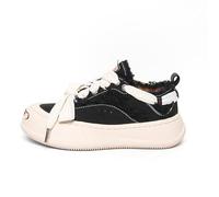 Scarpe da Ginnastica robuste Unisex - Scarpe comode in Tela con Plateau per Uomo, Scarpe da Ginnastica Eleganti con Plateau da Donna, Sneakers Piatte retrò da Donna con Lacci,Nero,38EU