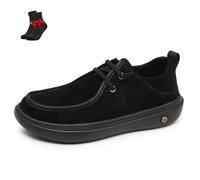 Scarpe da Ginnastica Slip On da Uomo, Scarpe Casual con Punta Rotonda Bassa Mocassini da Passeggio Antiscivolo Scarpe Scamosciate da Uomo for La Guida Quotidiana(Black,46 EU)