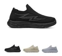 Scarpe da Ginnastica Slip-on da Uomo Senza Lacci - Comode Scarpe da Ginnastica A Mani Libere in Rete - Scarpe for Il Tempo Libero Leggere E Traspiranti(Black,41 EU)